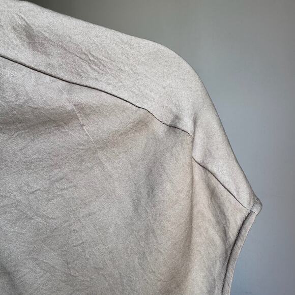 HELMUT LANG Minimalist Taupe Asymmetric Sleeveless Mini Shift Dress - Picture 13 of 13